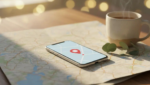 Smartphone displaying GPS location tracking, illustrating privacy concerns involving AirTags, Life360, and location sharing during a Florida divorce.